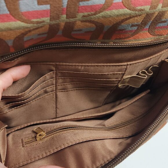 Fossil Canvas Crossbody / Shoulder Bag Purse - Picture 9 of 13